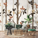 Golden Birch Grove Premium Wallpaper - Image 2