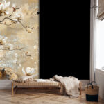 Golden Ethereal Bloom Premium Wallpaper - Image 2