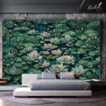 Serene Lotus Pond Premium Wallpaper - Image 2