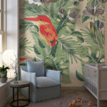 Scarlet Kingfisher Oasis Premium Wallpaper - Image 2