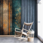 Teal & Ochre Opulence Premium Wallpaper - Image 2