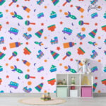 Colorful Nursery Toy Pattern Kids Premium Wallpaper - Image 3