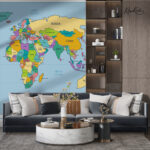 Colorful Educational World Map Kids Premium Wallpaper - Image 3