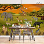 Tribal African Safari Animals Kids Premium Wallpaper - Image 5