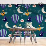 Whimsical Hot Air Balloons and Moons Kids Premium Wallpaper - Image 4