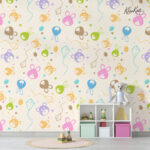 Pastel Cartoon Bears and Rabbits Kids Premium Wallpaper - Image 4