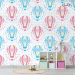 Pink & Blue Hot Air Balloon Kids  Premium Wallpaper - Image 4