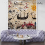 Ancient Maritime Odyssey Premium Wallpaper - Image 3