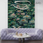 Serene Lotus Pond Premium Wallpaper - Image 3