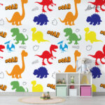 Colorful Dinosaur Roar Kids Premium Wallpaper - Image 3