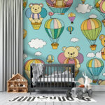 Teddy Bear Hot Air Balloon Kids Premium Wallpaper - Image 4
