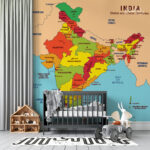 Detailed Political Map of India Kids Premium Wallpaper - Image 4