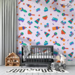 Colorful Nursery Toy Pattern Kids Premium Wallpaper - Image 4