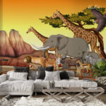 Vibrant Wildlife Safari Animal Kids Premium Wallpaper - Image 4