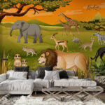 Tribal African Safari Animals Kids Premium Wallpaper - Image 4