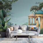 Blue Temple and Garden Premium Wallpaper - Image 4