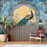 Indian Pichwai Peacock Premium Wallpaper - Image 4