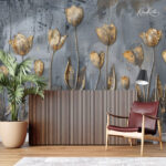 Artistic 3D-Effect Gold Leaf Premium Wallpaper - Image 4