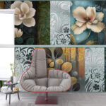 Whimsical Mixed-Media Floral Premium Wallpaper - Image 3
