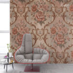 Vintage Damask Rose Premium Wallpaper - Image 4