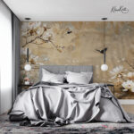 Golden Ethereal Bloom Premium Wallpaper - Image 4