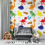 Colorful Dinosaur Roar Kids Premium Wallpaper - Image 2
