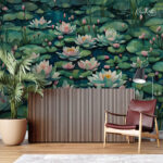 Serene Lotus Pond Premium Wallpaper - Image 4