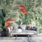 Scarlet Kingfisher Oasis Premium Wallpaper - Image 4