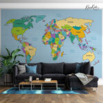 Colorful Educational World Map Kids Premium Wallpaper - Image 5