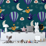 Whimsical Hot Air Balloons and Moons Kids Premium Wallpaper - Image 2