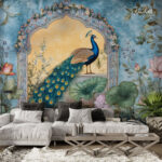 Indian Pichwai Peacock Premium Wallpaper - Image 5