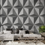 Modern Grey 3D Geometric Premium Wallpaper