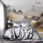 Serene Watercolor Misty Mountain Premium Wallpaper - Image 5