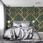 Luxurious Art Deco Emerald and Gold Premium Wallpaper - Image 5