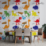 Colorful Dinosaur Roar Kids Premium Wallpaper - Image 4