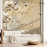 Golden Ethereal Bloom Premium Wallpaper - Image 5