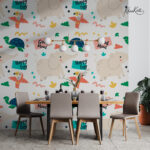 Dark Teal Watercolor Goodnight Kids Premium Wallpaper - Image 4