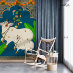 Divine Blue Pichwai Premium Wallpaper - Image 5