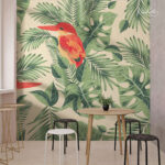 Scarlet Kingfisher Oasis Premium Wallpaper - Image 5