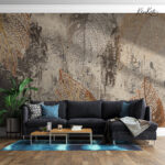 Golden Skeleton Leaf Premium Wallpaper - Image 5