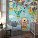 Teddy Bear Hot Air Balloon Kids Premium Wallpaper - Image 5