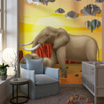 African Safari Elephant Sunset Kids Premium Wallpaper - Image 3