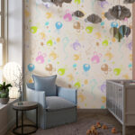 Pastel Cartoon Bears and Rabbits Kids Premium Wallpaper - Image 2