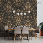 Elegant Charcoal and Gold Premium Wallpaper - Image 4