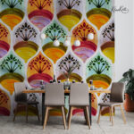 Vibrant Watercolor Stylized Tree Premium Wallpaper - Image 2