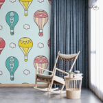 Pastel Hot Air Balloons and Clouds Kids Premium Wallpaper - Image 5