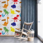 Colorful Dinosaur Roar Kids Premium Wallpaper