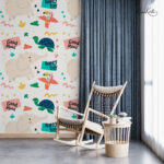 Dark Teal Watercolor Goodnight Kids Premium Wallpaper - Image 5