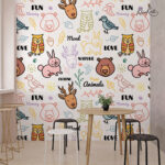 Happy Animals Woodland Doodle Kids Premium Wallpaper - Image 4