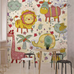 Cheerful Cartoon Lion and Cub Kids Premium Wallpaper - Image 4